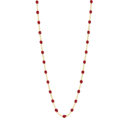 Gigi Clozeau - Collier rouge Classique Gigi, or jaune, 45 cm