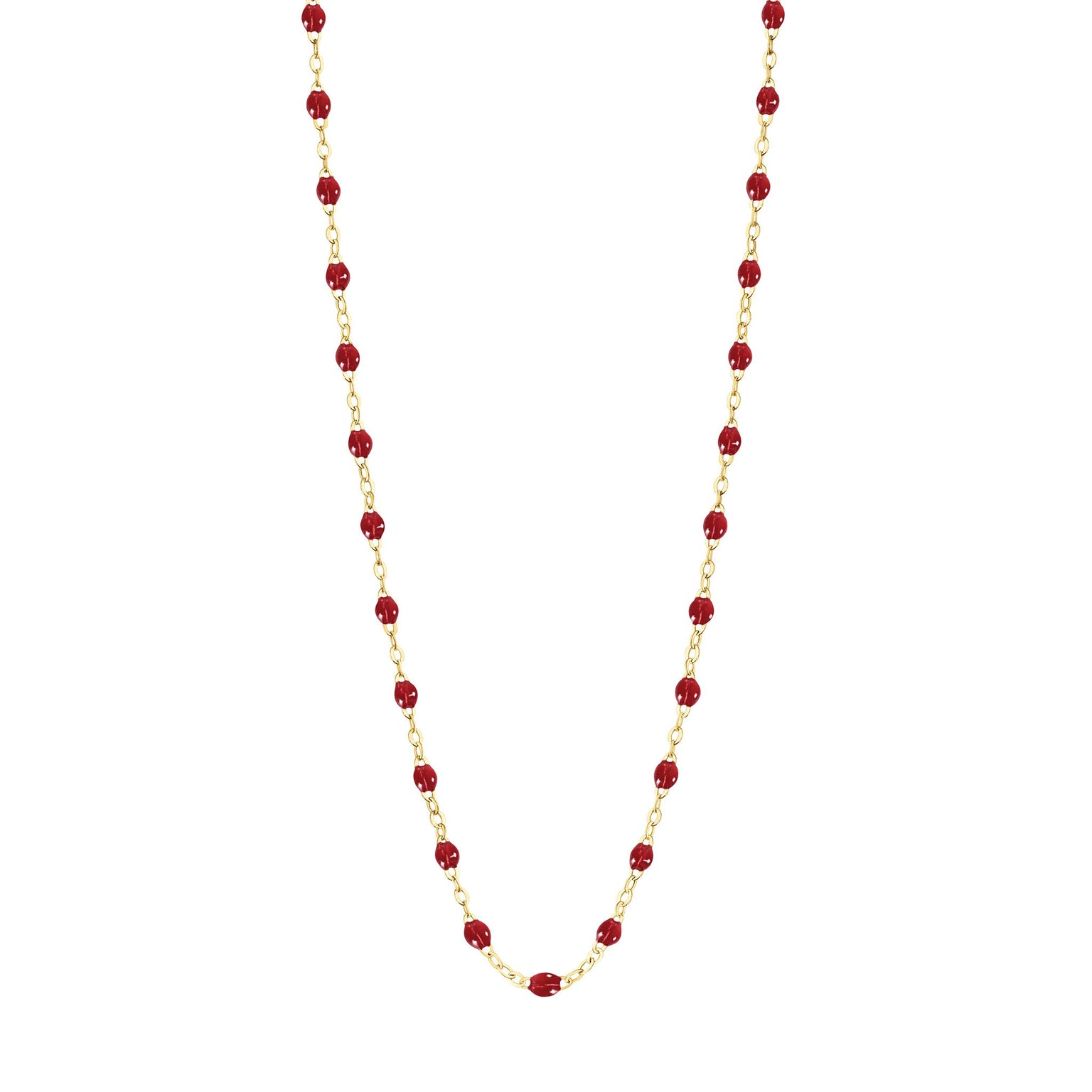 Gigi Clozeau - Collier rouge Classique Gigi, or jaune, 50 cm