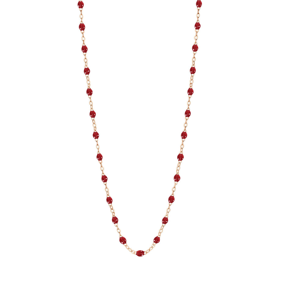 Gigi Clozeau - Collier rouge Classique Gigi, or rose, 42 cm