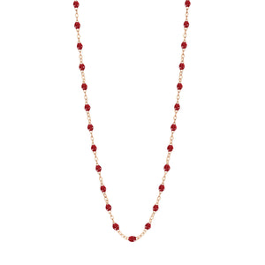 Gigi Clozeau - Collier rouge Classique Gigi, or rose, 45 cm