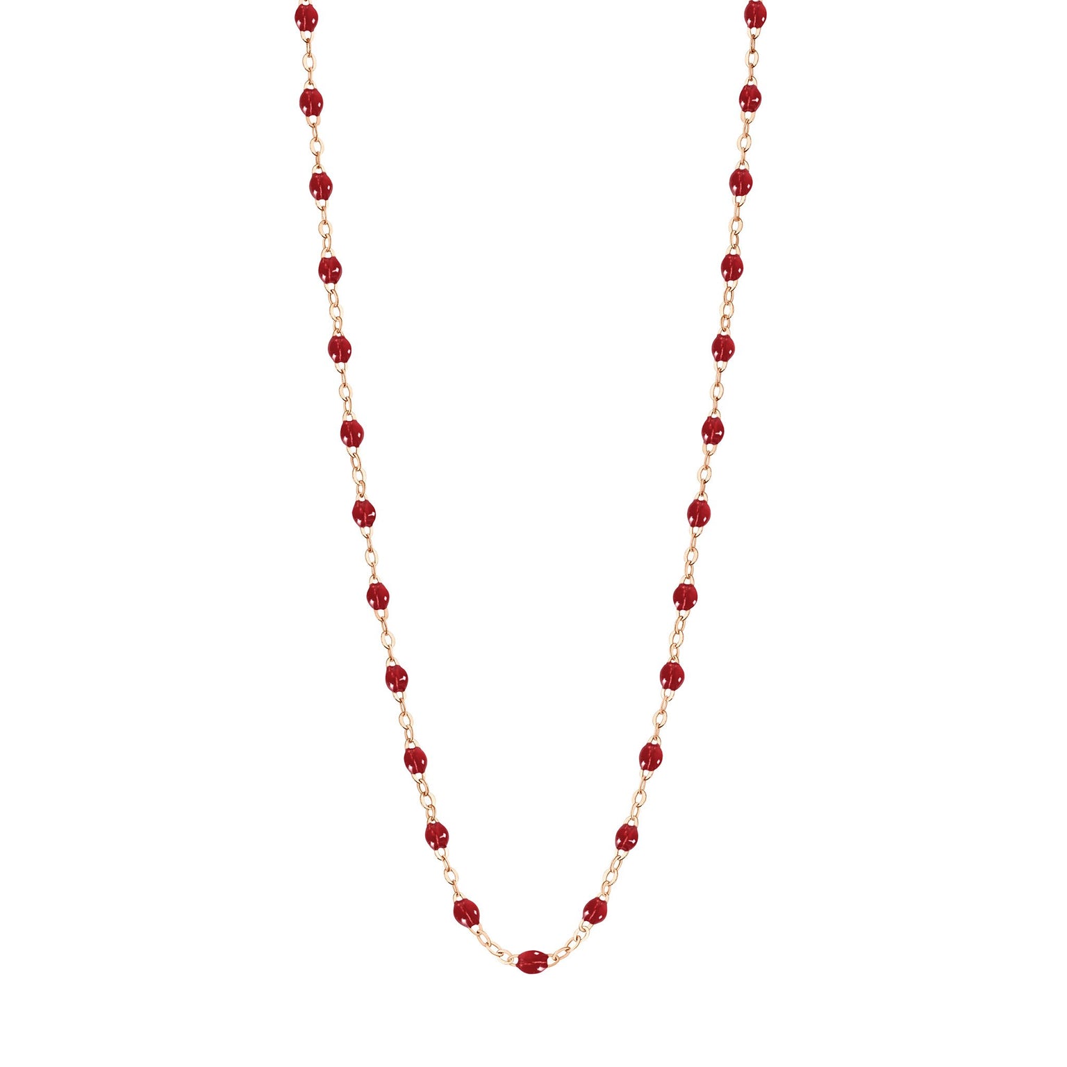 Gigi Clozeau - Collier rouge Classique Gigi, or rose, 50 cm