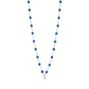 Gigi Clozeau - Collier saphir Gigi Suprême, or blanc, 1 diamant, 42 cm