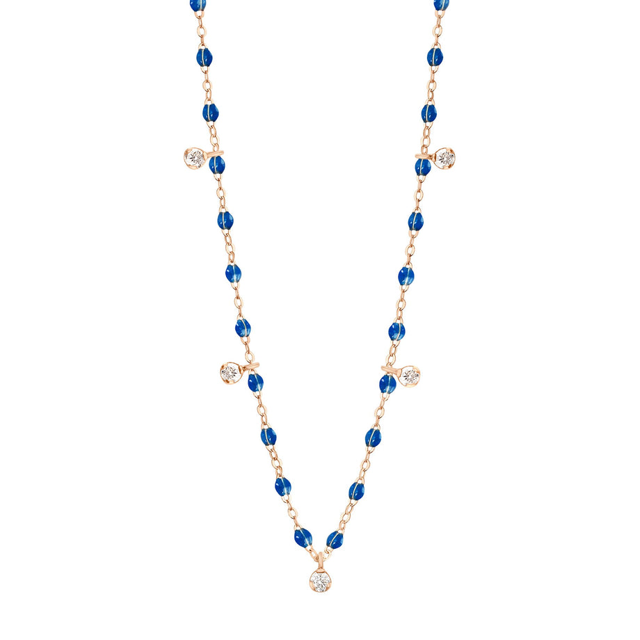 Gigi Clozeau - Collier saphir Gigi Suprême, or rose, 5 diamants, 45 cm