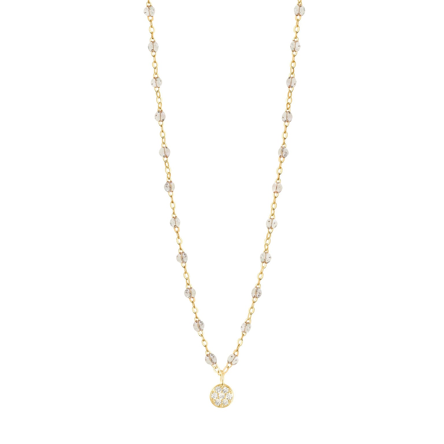 Gigi Clozeau - Collier sparkle Puce diamants, or jaune, 42 cm