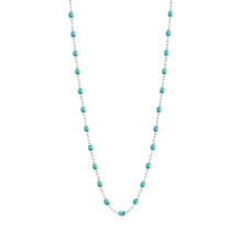 Gigi Clozeau - Collier turquoise vert Classique Gigi, or blanc, 50 cm