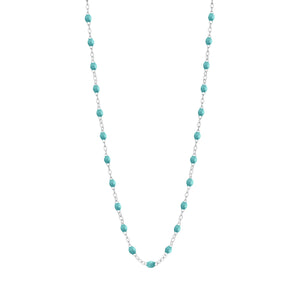 Gigi Clozeau - Collier turquoise vert Classique Gigi, or blanc, 50 cm