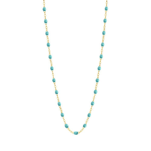 Gigi Clozeau - Collier turquoise vert Classique Gigi, or jaune, 45 cm