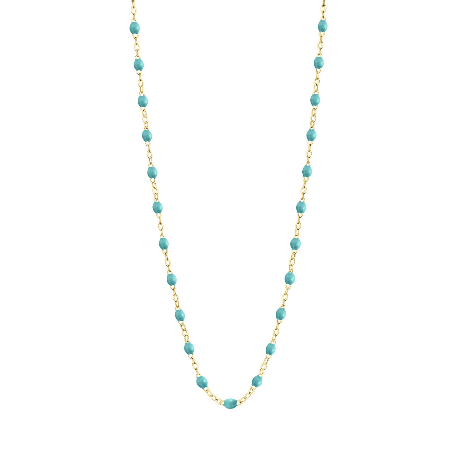 Gigi Clozeau - Collier turquoise vert Classique Gigi, or jaune, 45 cm