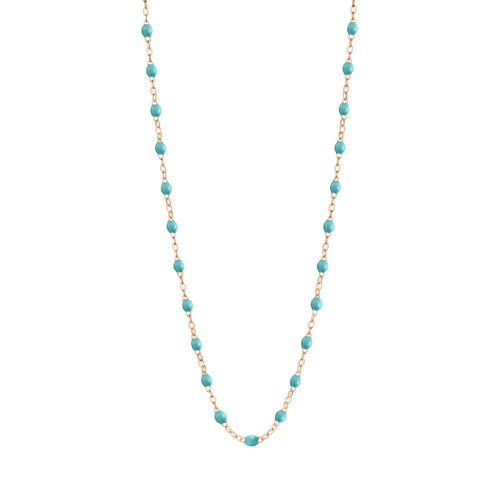Gigi Clozeau - Collier turquoise vert Classique Gigi, or rose, 45 cm