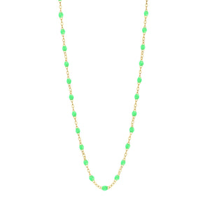 Gigi Clozeau - Collier vert fluo Classique Gigi, or jaune, 42 cm