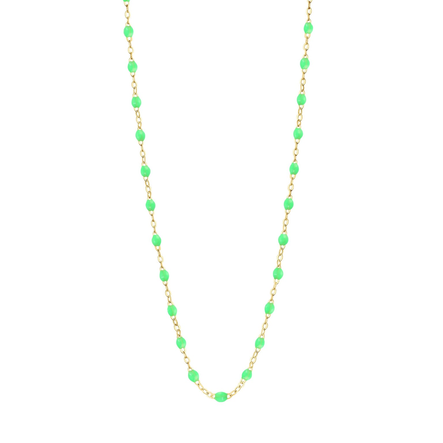 Gigi Clozeau - Collier vert fluo Classique Gigi, or jaune, 42 cm