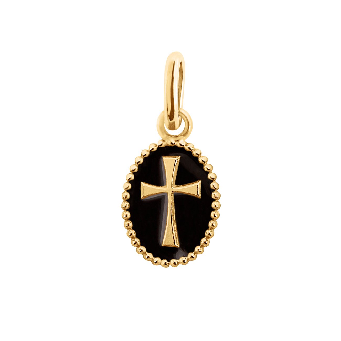 Gigi Clozeau - Pendentif Croix résine noire, or jaune