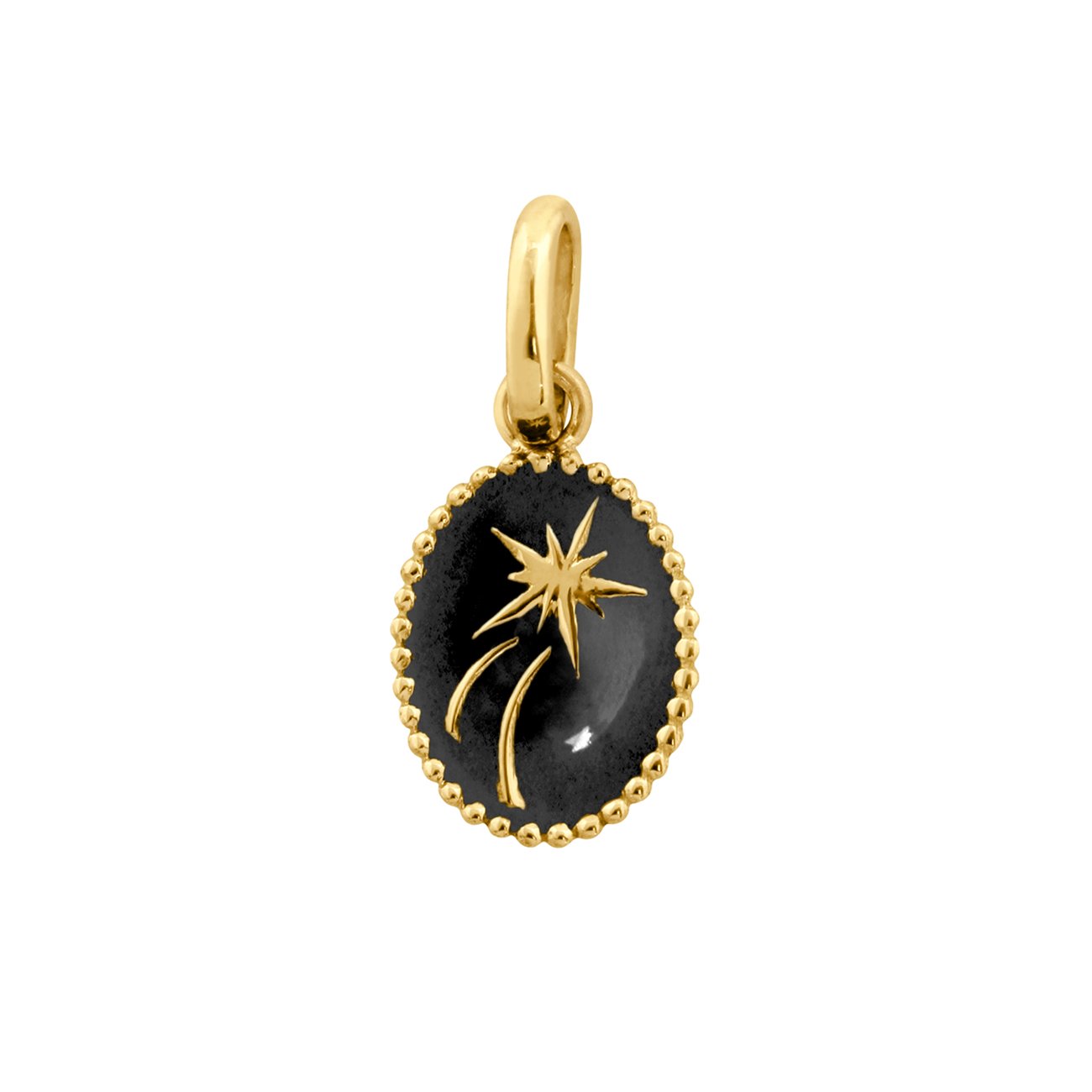 Gigi Clozeau - Pendentif Etoile Espoir résine noire, or jaune