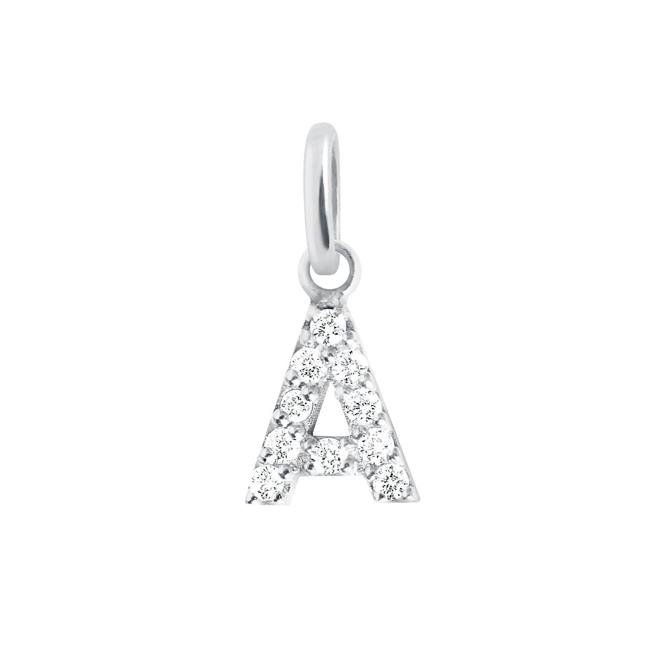 Gigi Clozeau - Pendentif Lucky Letter A, or blanc, diamants