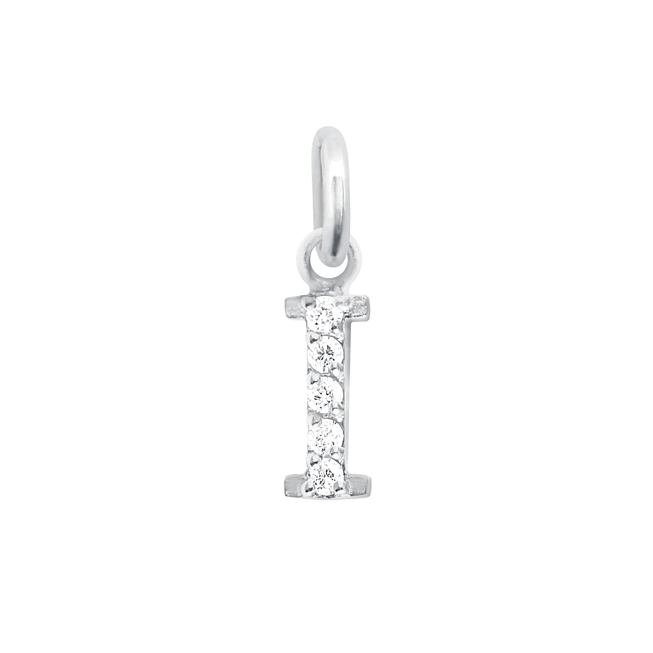 Gigi Clozeau - Pendentif Lucky Letter I, or blanc, diamants