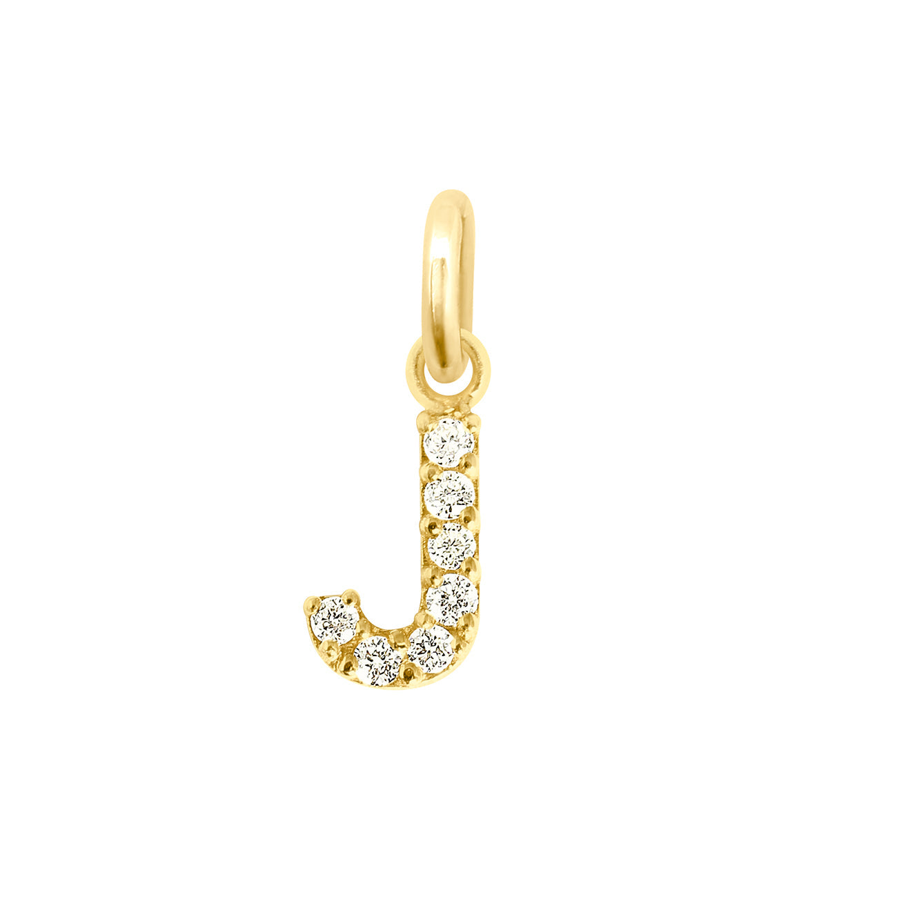 Gigi Clozeau - Pendentif Lucky Letter J, or jaune, diamants