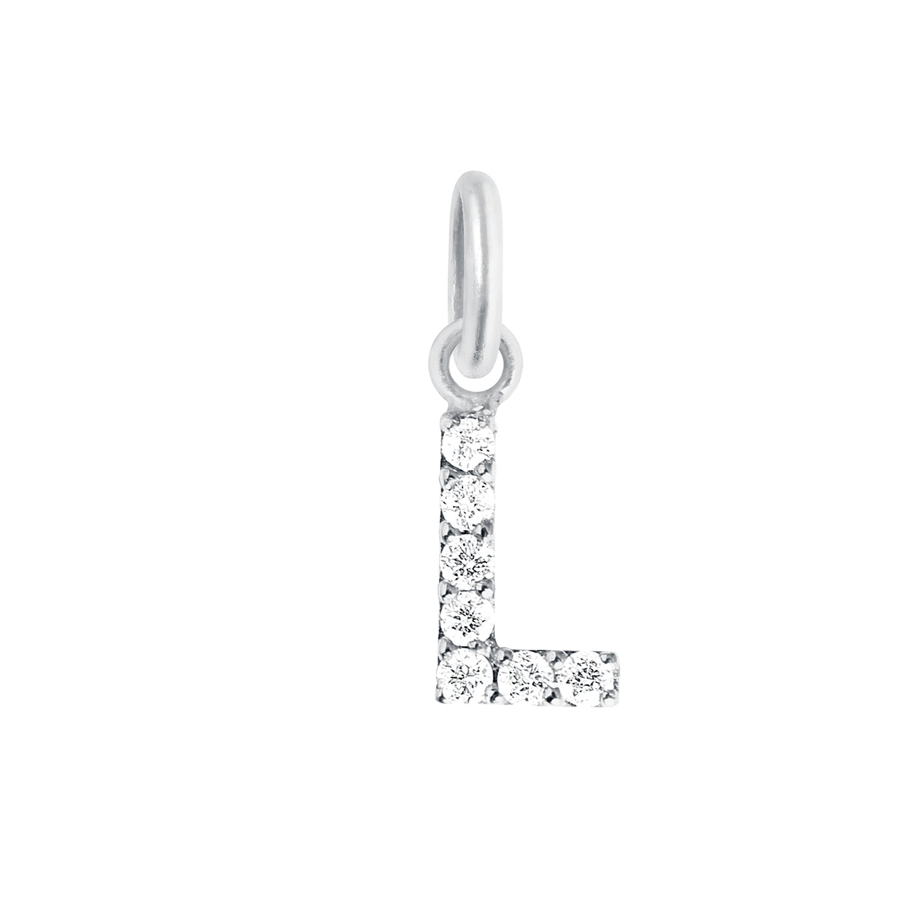 Gigi Clozeau - Pendentif Lucky Letter L, or blanc, diamants