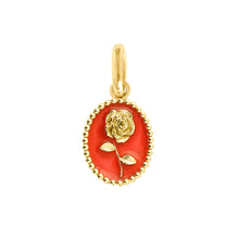 Gigi Clozeau - Pendentif Rose résine corail, or jaune
