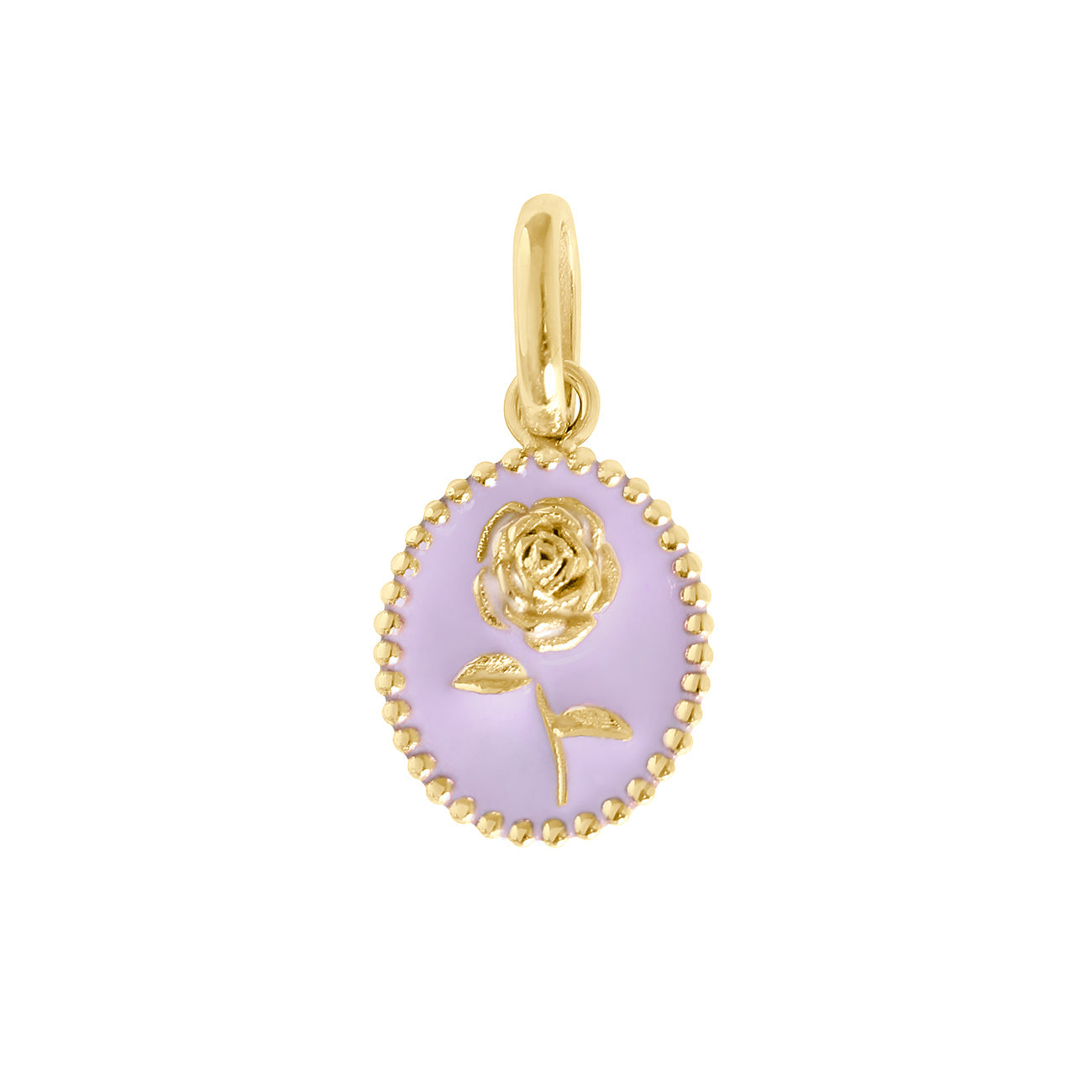 Gigi Clozeau - Pendentif Rose résine parme, or jaune