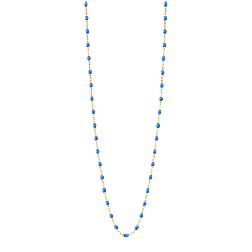 Gigi Clozeau - Sautoir bleu fluo Classique Gigi, or jaune, 86 cm