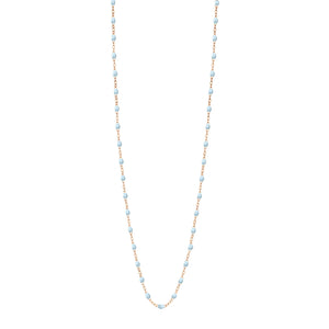 Gigi Clozeau - Sautoir bleu layette Classique Gigi, or rose, 86 cm