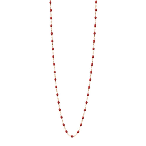 Gigi Clozeau - Sautoir bordeaux Classique Gigi, or rose, 60 cm