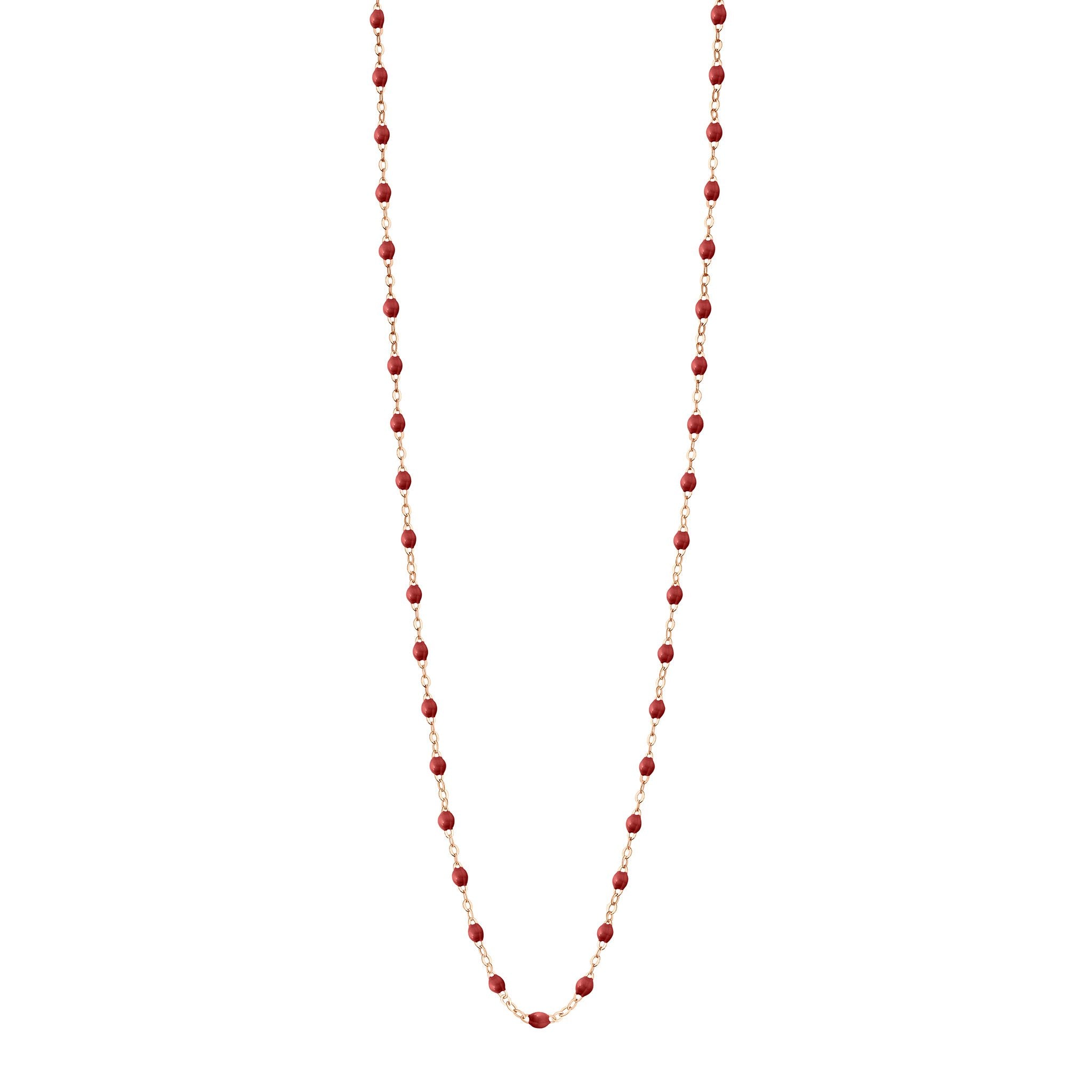 Gigi Clozeau - Sautoir bordeaux Classique Gigi, or rose, 86 cm