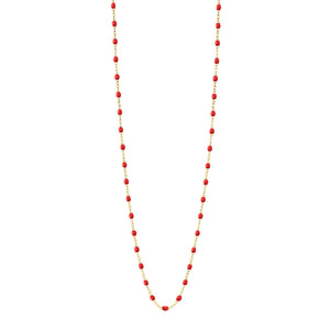 Gigi Clozeau - Sautoir coquelicot Classique Gigi, or jaune, 60 cm