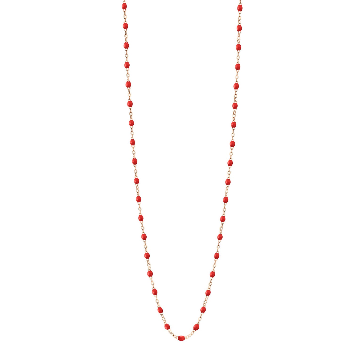 Gigi Clozeau - Sautoir coquelicot Classique Gigi, or rose, 86 cm