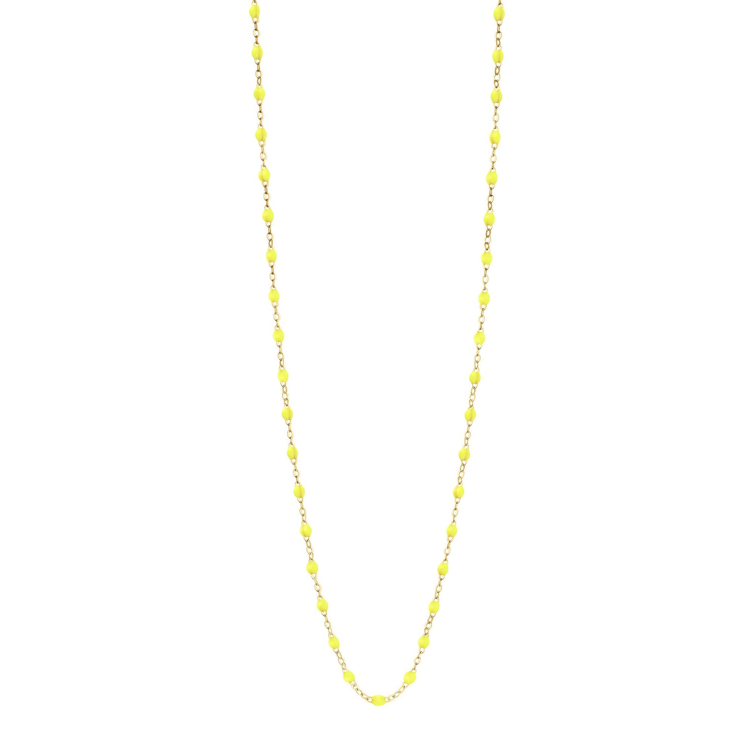 Gigi Clozeau - Sautoir jaune fluo Classique Gigi, or jaune, 60 cm