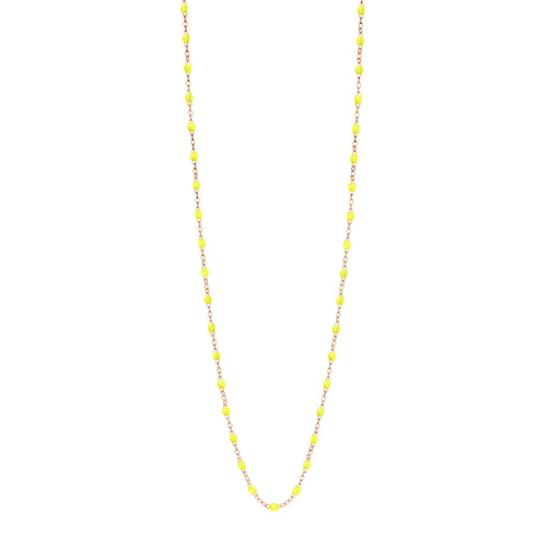 Gigi Clozeau - Sautoir jaune fluo Classique Gigi, or rose, 86 cm