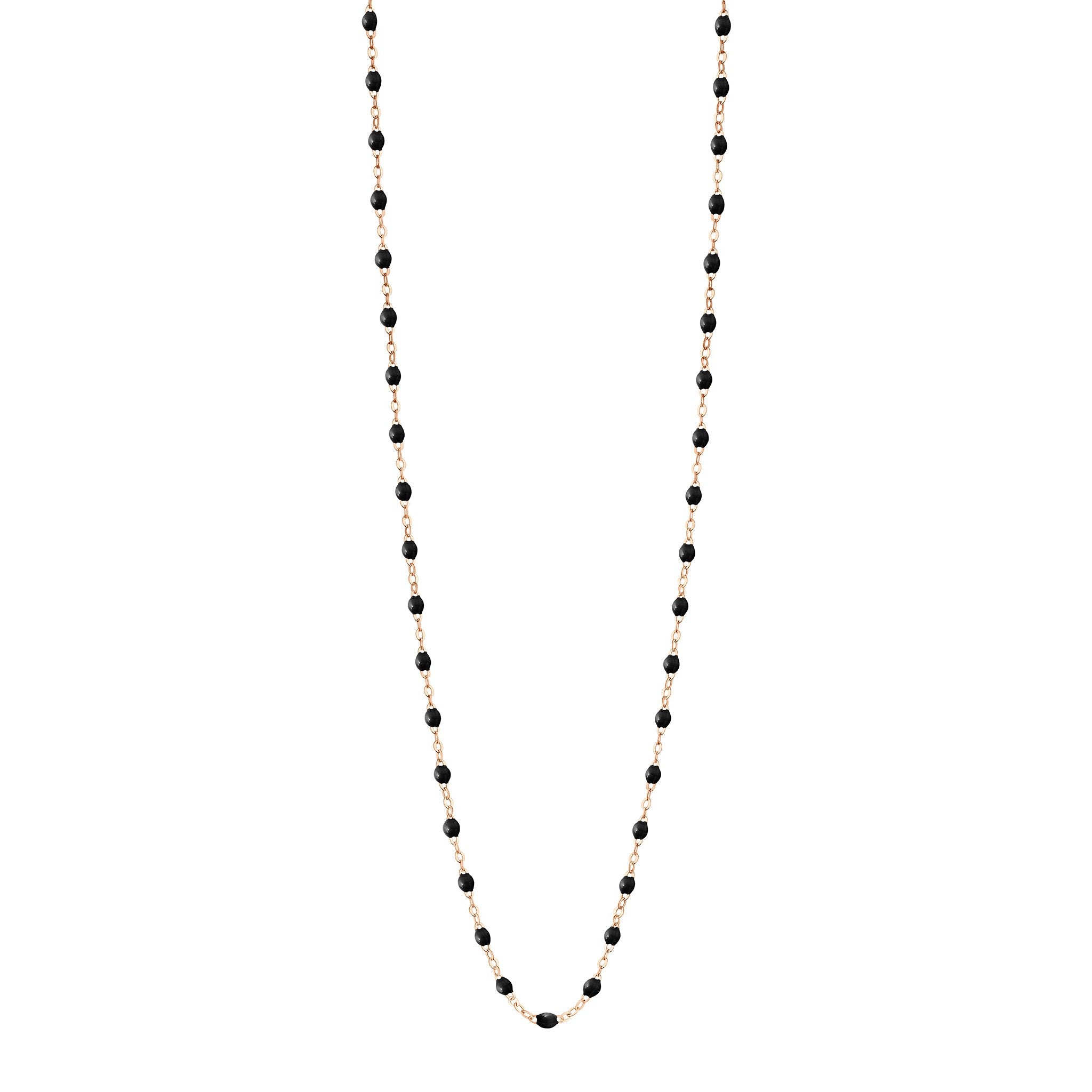 Gigi Clozeau - Sautoir noir Classique Gigi, or rose, 60 cm