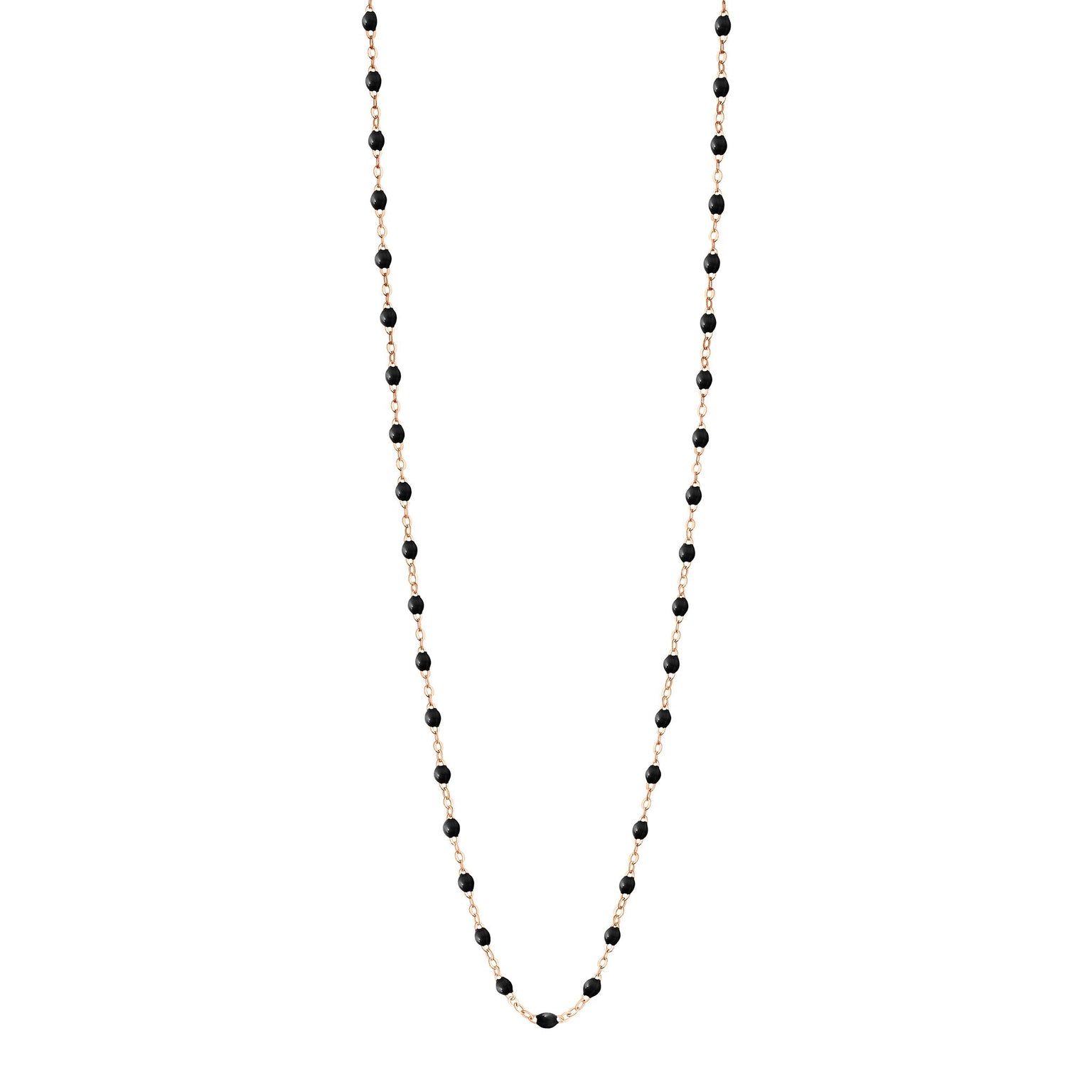 Gigi Clozeau - Sautoir noir Classique Gigi, or rose, 86 cm