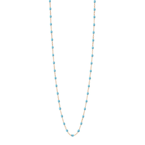 Gigi Clozeau - Sautoir turquoise Classique Gigi, or rose, 86 cm