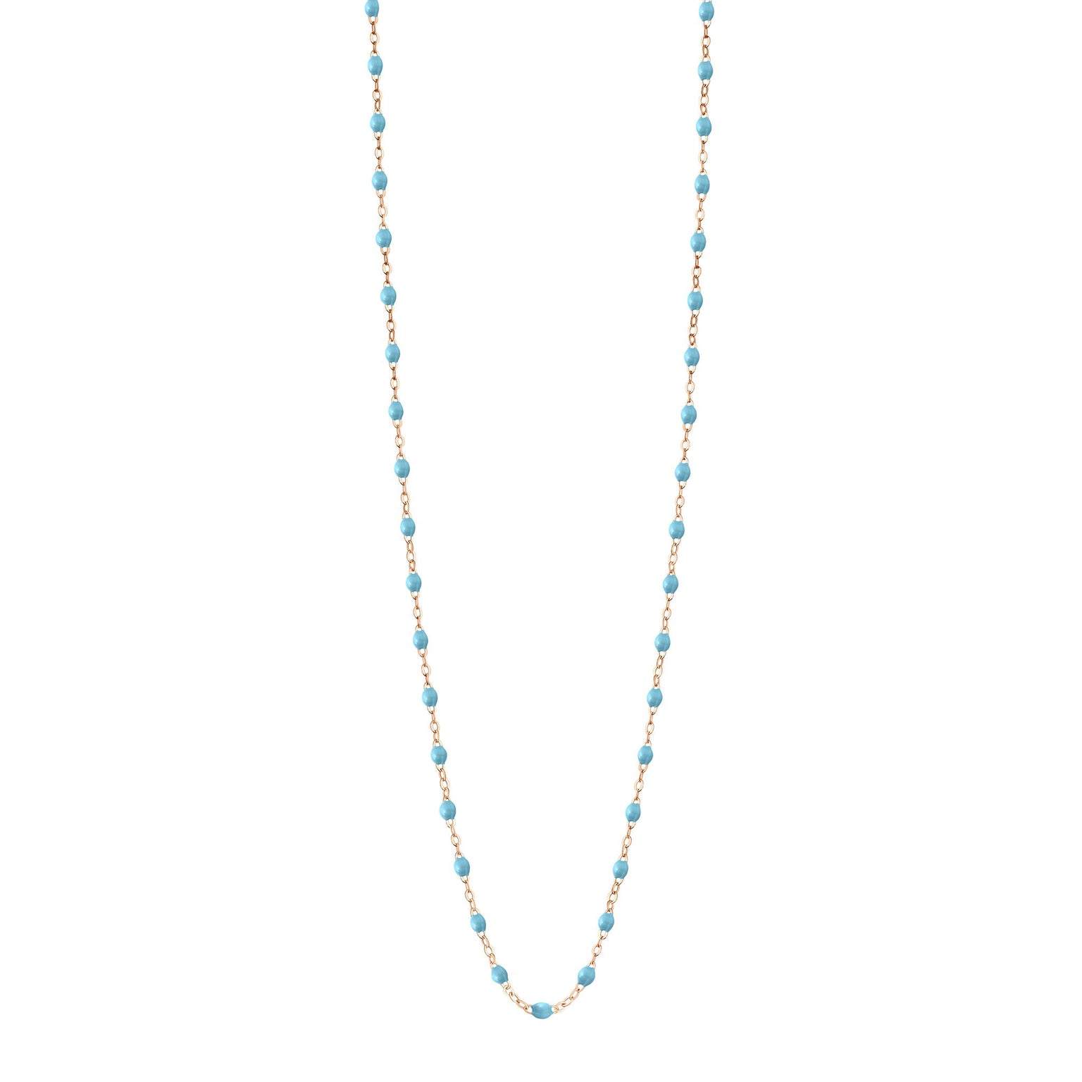Gigi Clozeau - Sautoir turquoise Classique Gigi, or rose, 86 cm