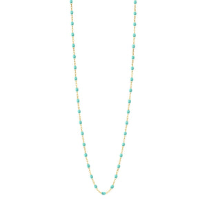 Gigi Clozeau - Sautoir vert d'eau Classique Gigi, or jaune, 86 cm