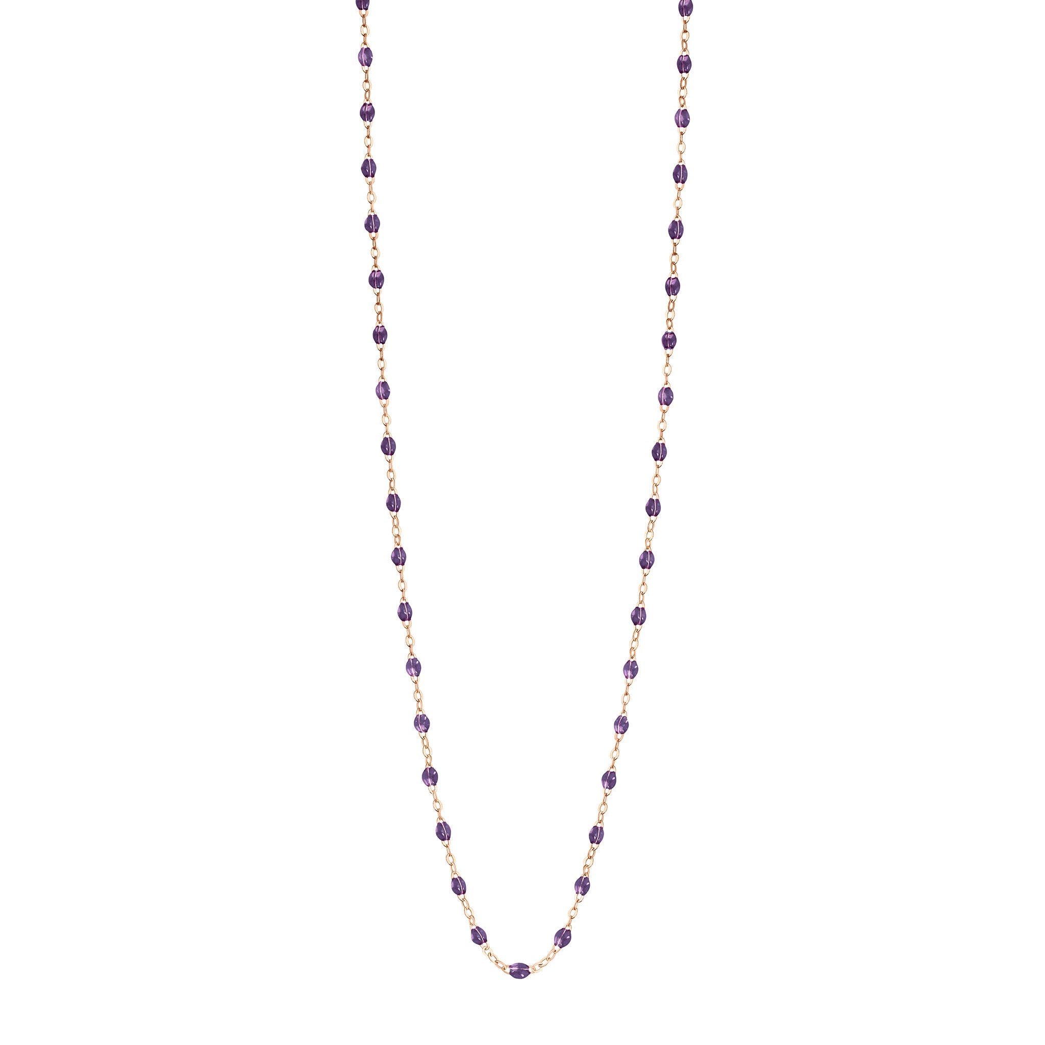 Gigi Clozeau - Sautoir violet Classique Gigi, or rose, 60 cm