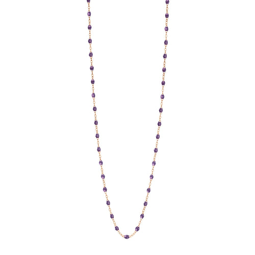 Gigi Clozeau - Sautoir violet Classique Gigi, or rose, 86 cm