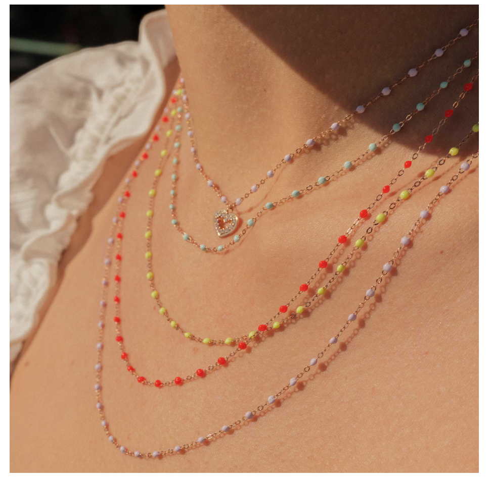 Gigi Clozeau - Collier parme Classique Gigi, or rose, 50 cm